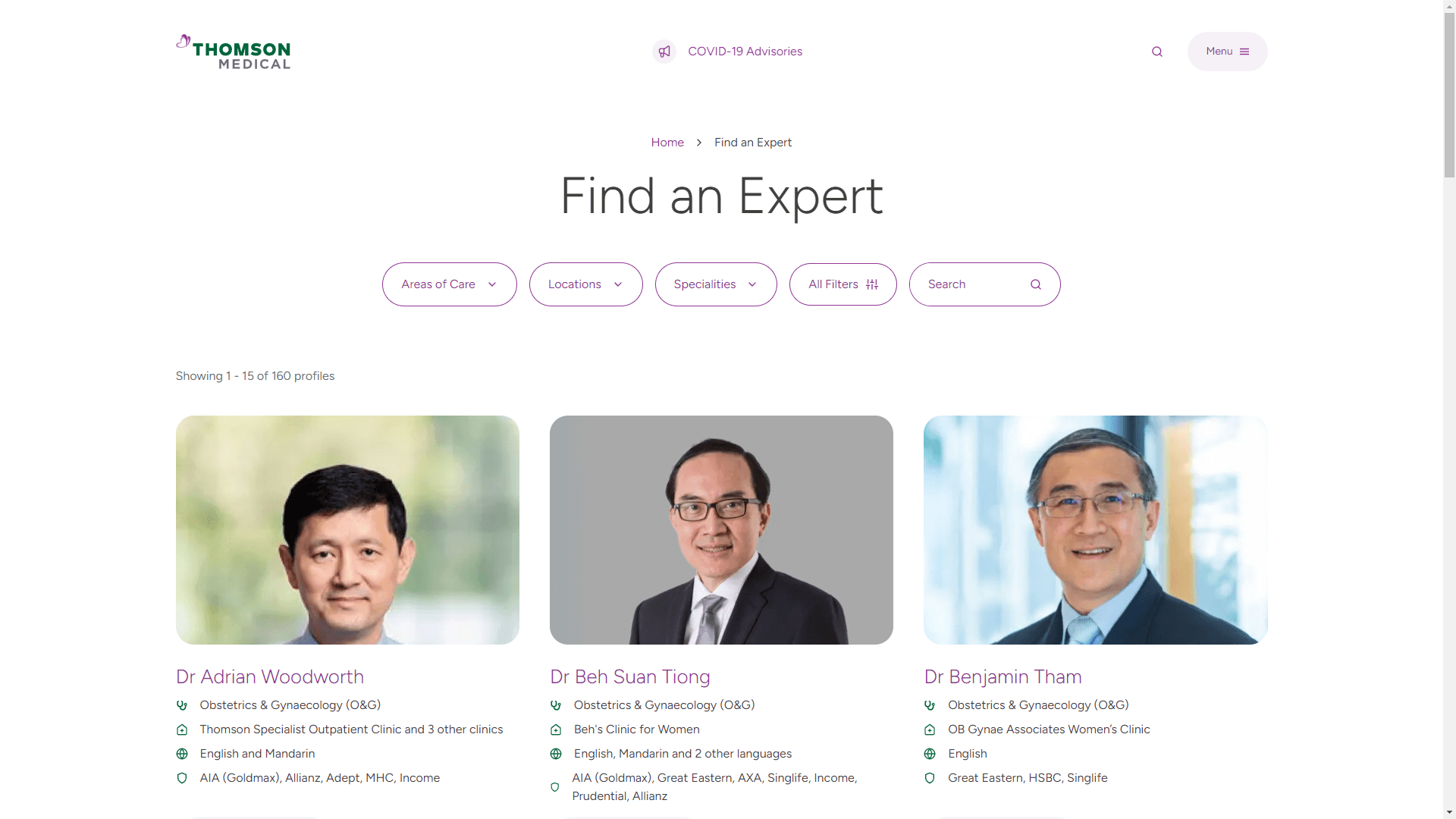 Thomson Medical Website